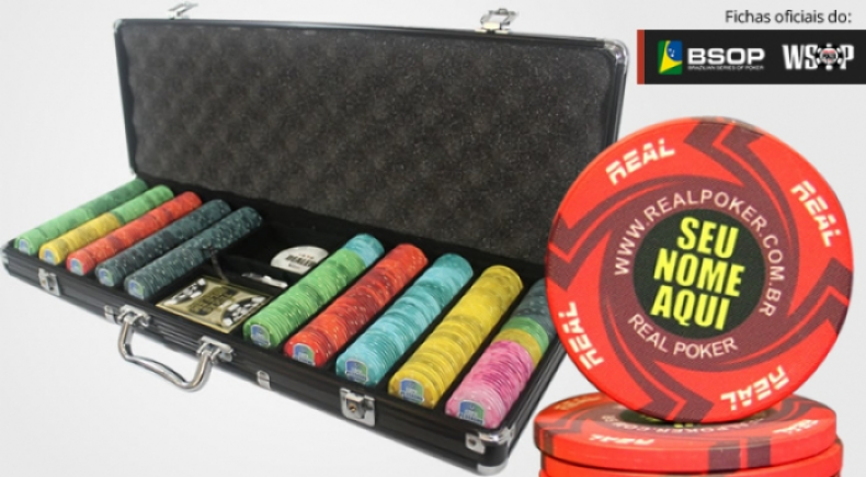 Maleta de poker 500 fichas baralho dados kit completo jogador